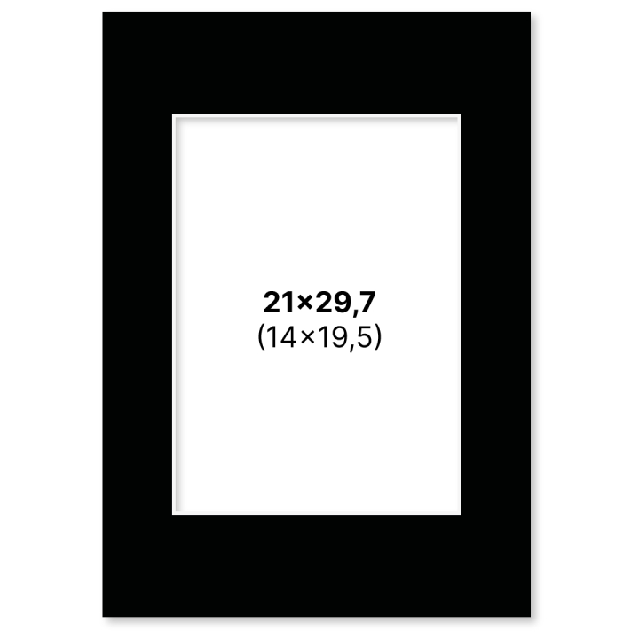 Passepartout Musta 21x29,7 cm A4 ryhmässä Askartelu ja Harrastus / Järjestää / Kehykset / Passepartout @ Pen Store (135118)