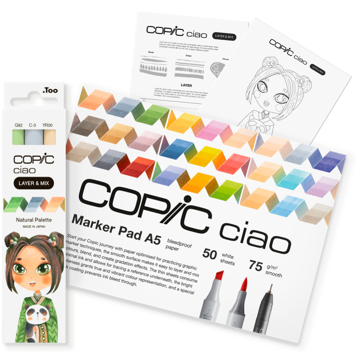 Ciao Layer & Mix Manga Starter Set Natural ryhmässä Kynät / Taiteilijakynät / Maalitussit @ Pen Store (135140)