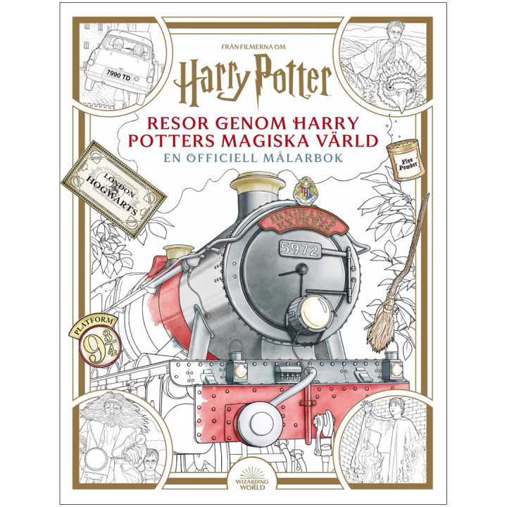 Resor genom Harry Potters magiska värld : en officiell målarbok ryhmässä Kids / Hauskaa oppimista / Väritys- ja askartelukirjat / Värityskirjat @ Pen Store (135394)