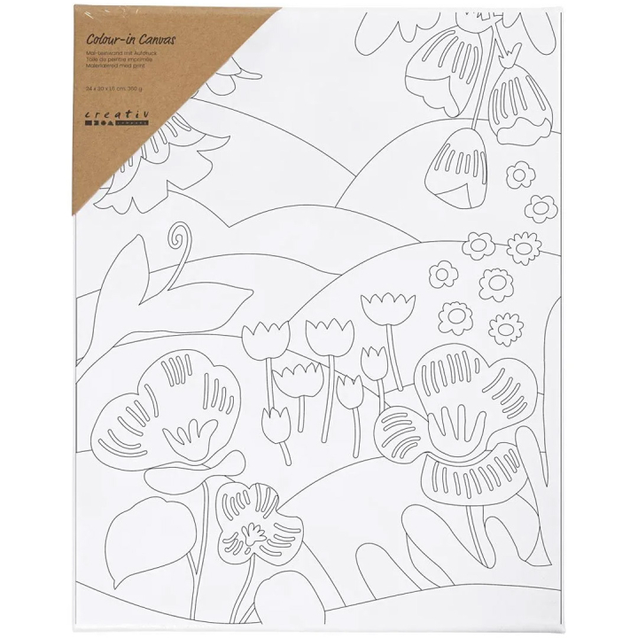 Printtikuvioitu maalauspohja 24x30cm 360g Kukkainen maisema ryhmässä Kids / Lasten askartelu ja värit / Lasten maalaustarvikkeet @ Pen Store (135415)