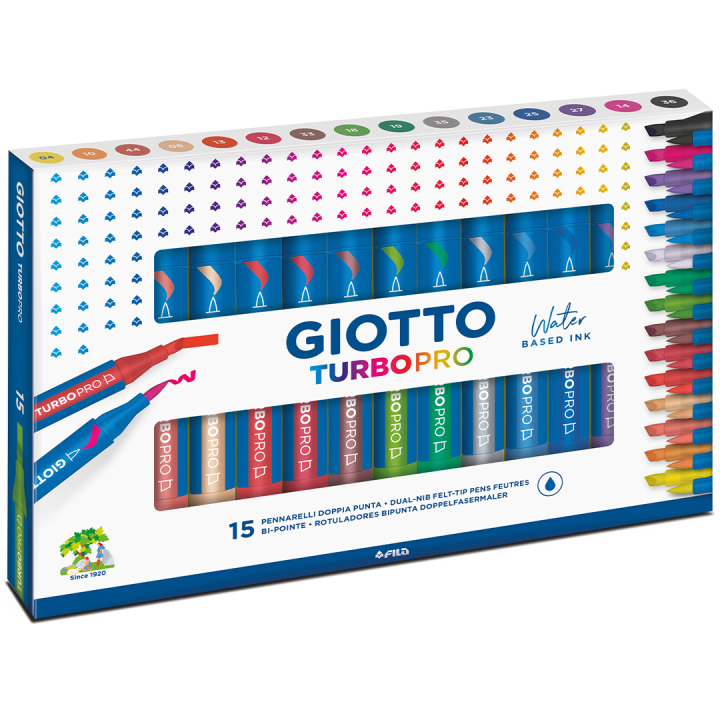 Turbo Pro Dual Tip Marker Pen 15-setti ryhmässä Kynät / Taiteilijakynät / Akvarellimarkers @ Pen Store (135467)