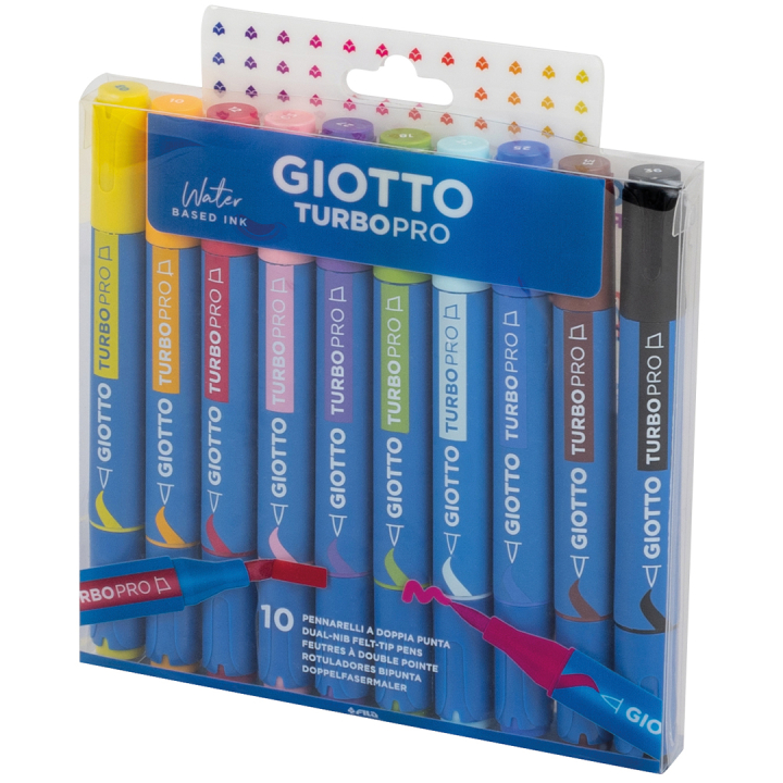 Turbo Pro Dual Tip Marker Pen 10-setti ryhmässä Kynät / Taiteilijakynät / Akvarellimarkers @ Pen Store (135469)