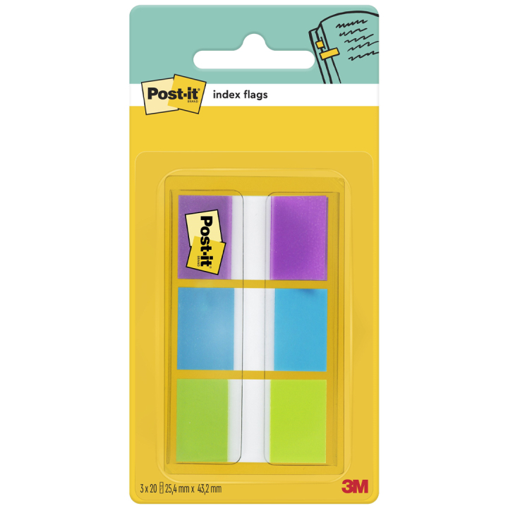 Post-it Index Tabs 25,4x43,2 mm 3 väriä ryhmässä Paperit ja Lehtiöt / Kirjoitus ja muistiinpanot / Post-it ja muistilaput @ Pen Store (135556)
