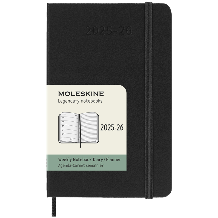 Kalenteri 18M WeekNote Hard Cover Pocket Black ryhmässä Paperit ja Lehtiöt / Kalenterit / 18 kk kalenterit @ Pen Store (135590)