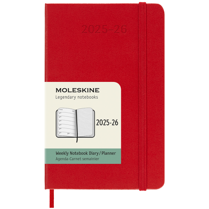 Kalenteri 18M WeekNote Hard Cover Pocket Red ryhmässä Paperit ja Lehtiöt / Kalenterit / 18 kk kalenterit @ Pen Store (135601)