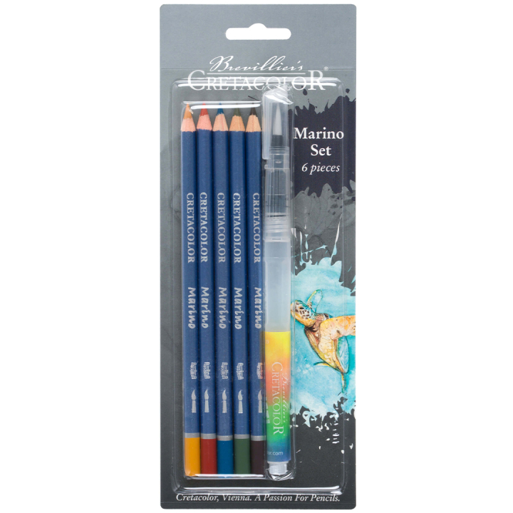 Marino vesiväripakkaus 6 osaa ryhmässä Kynät / Taiteilijakynät / Akvarellikynät @ Pen Store (135645)