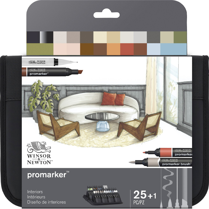 Promarker Interiors Wallet 25-setti ryhmässä Kynät / Taiteilijakynät / Maalitussit @ Pen Store (135656)