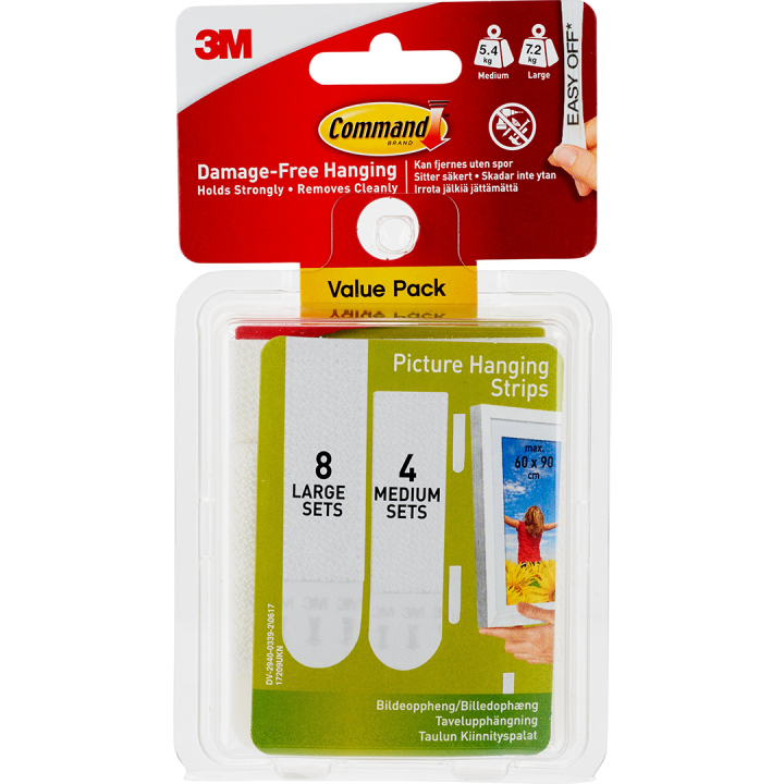 Command Taulukoukkujen kiinnitysliuskat Arkipakkaus Keskikoko/Suuri ryhmässä Askartelu ja Harrastus / Järjestää / Kehykset / Taulunripustus @ Pen Store (135684)