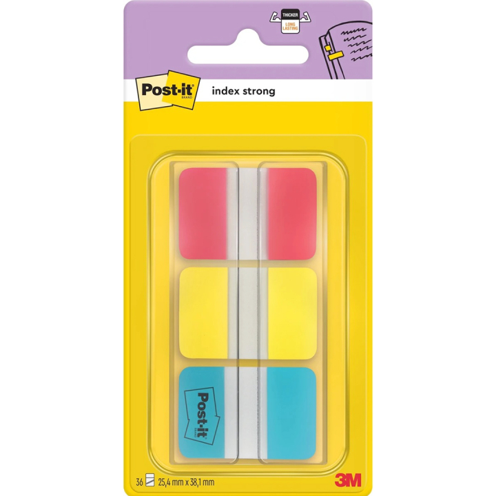Post-it Indeksivälilehdet 25,4 x 38,1 mm Strong, 3 väriä ryhmässä Paperit ja Lehtiöt / Kirjoitus ja muistiinpanot / Post-it ja muistilaput @ Pen Store (135701)