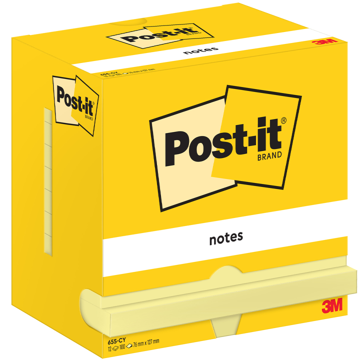 Post-it 76x127 Keltainen 12-pakkaus ryhmässä Paperit ja Lehtiöt / Kirjoitus ja muistiinpanot / Post-it ja muistilaput @ Pen Store (135712)