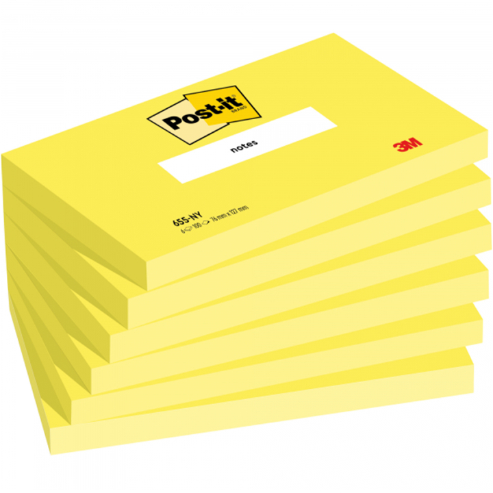 Post-it 76×127 Neonkelta 6-pakkaus ryhmässä Paperit ja Lehtiöt / Kirjoitus ja muistiinpanot / Post-it ja muistilaput @ Pen Store (135714)