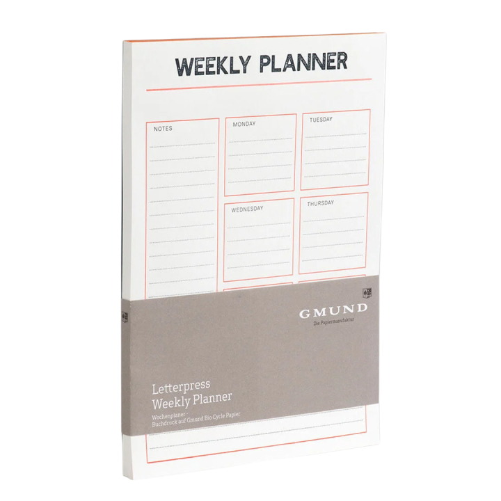 Letterpress Weekly Planner ryhmässä Paperit ja Lehtiöt / Kirjoitus ja muistiinpanot / Post-it ja muistilaput @ Pen Store (135794)