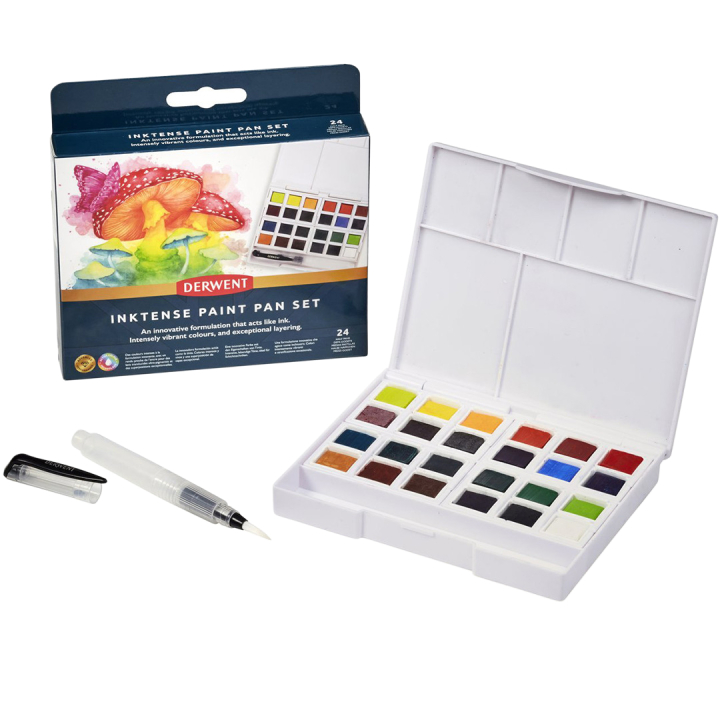 Inktense Akvarelliväri 24 puolikuppia ryhmässä Taiteilijatarvikkeet / Taiteilijavärit / Akvarellivärit / Vesiväri napissa @ Pen Store (135795)