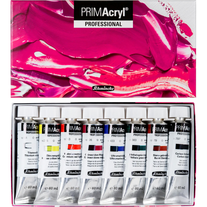 PRIMAcryl Akryyliväri 60 ml 8-sarja ryhmässä Taiteilijatarvikkeet / Taiteilijavärit / Akryylivärit @ Pen Store (136012)