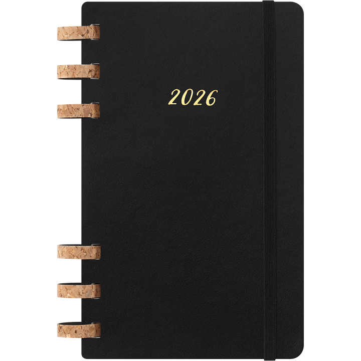 Kalenteri 12M Spiral Planner 2026 Large Black ryhmässä Paperit ja Lehtiöt / Kalenterit / 12 kk kalenterit @ Pen Store (136104)