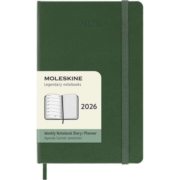 Kalenteri 12M Weekly Notebook 2026 Hardcover Pocket Myrtle Green ryhmässä Paperit ja Lehtiöt / Kalenterit / 12 kk kalenterit @ Pen Store (136120)