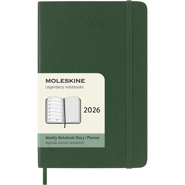 Kalenteri 12M Weekly Notebook 2026 Softcover Pocket Myrtle Green ryhmässä Paperit ja Lehtiöt / Kalenterit / 12 kk kalenterit @ Pen Store (136121)