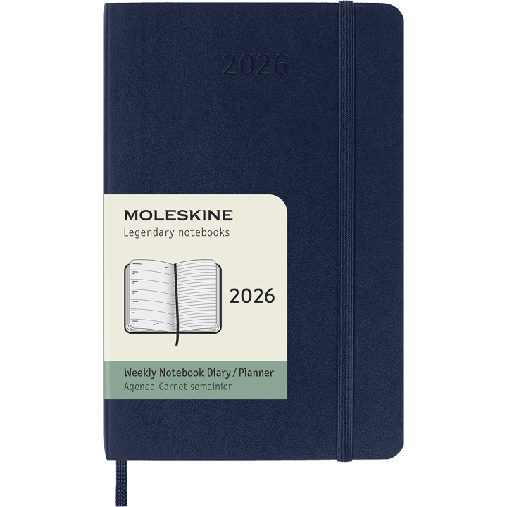 Kalenteri 12M Weekly Notebook 2026 Softcover Pocket Sapphire Blue ryhmässä Paperit ja Lehtiöt / Kalenterit / 12 kk kalenterit @ Pen Store (136122)