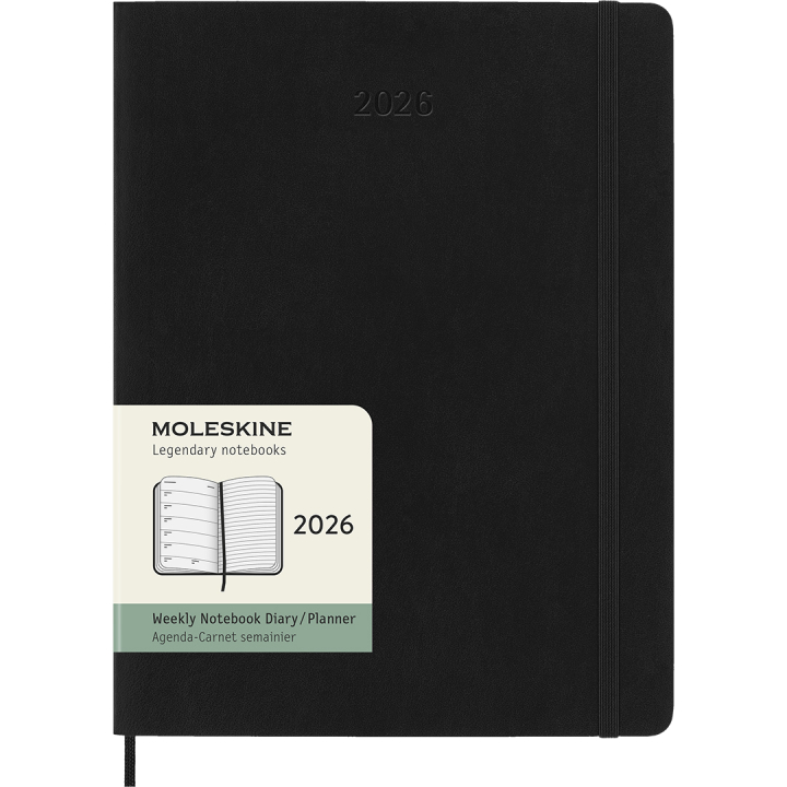 Kalenteri 12M Weekly Notebook 2026 Softcover XL Black ryhmässä Paperit ja Lehtiöt / Kalenterit / 12 kk kalenterit @ Pen Store (136127)