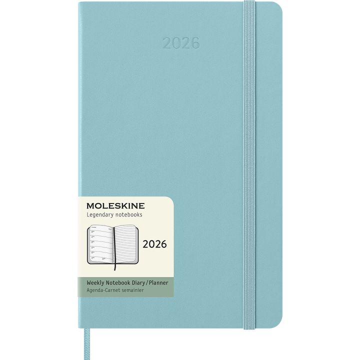 Kalenteri 12M Weekly Notebook 2026 Hardcover Large Aquamarine ryhmässä Paperit ja Lehtiöt / Kalenterit / 12 kk kalenterit @ Pen Store (136132)