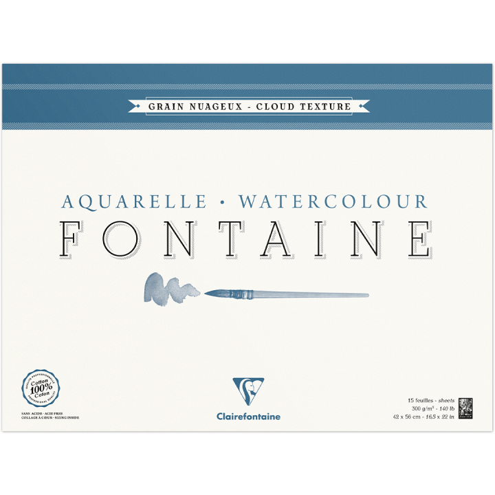 Fontaine Akvarellilehtiö Cloud Texture 42x56 cm 300g ryhmässä Paperit ja Lehtiöt / Taiteilijalehtiöt / Akvarellipaperit @ Pen Store (136139)