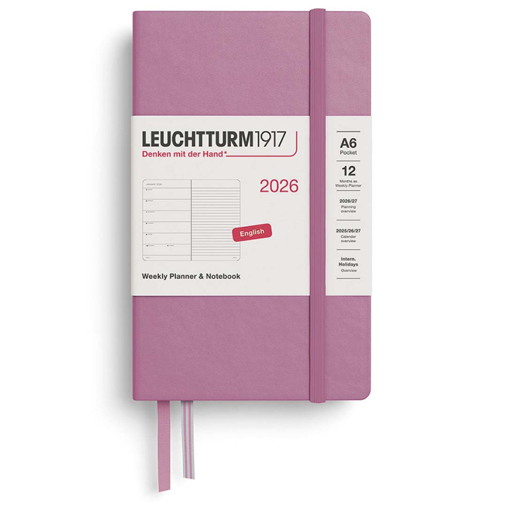 Kalenteri Weekly Planner & Notebook 2026 A6 Dusty Rose ryhmässä Paperit ja Lehtiöt / Kalenterit / 12 kk kalenterit @ Pen Store (136231)
