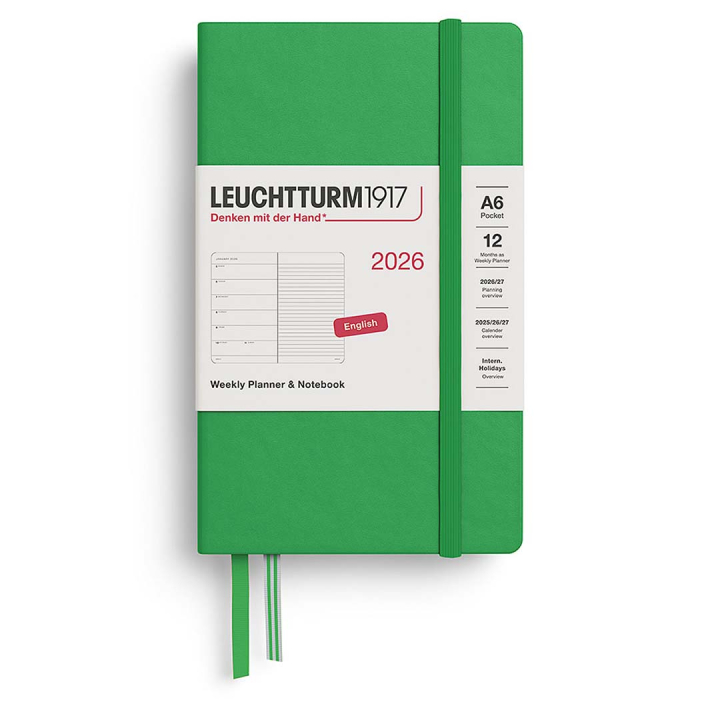 Kalenteri Weekly Planner & Notebook 2026 A6 Spring Leaf ryhmässä Paperit ja Lehtiöt / Kalenterit / 12 kk kalenterit @ Pen Store (136234)