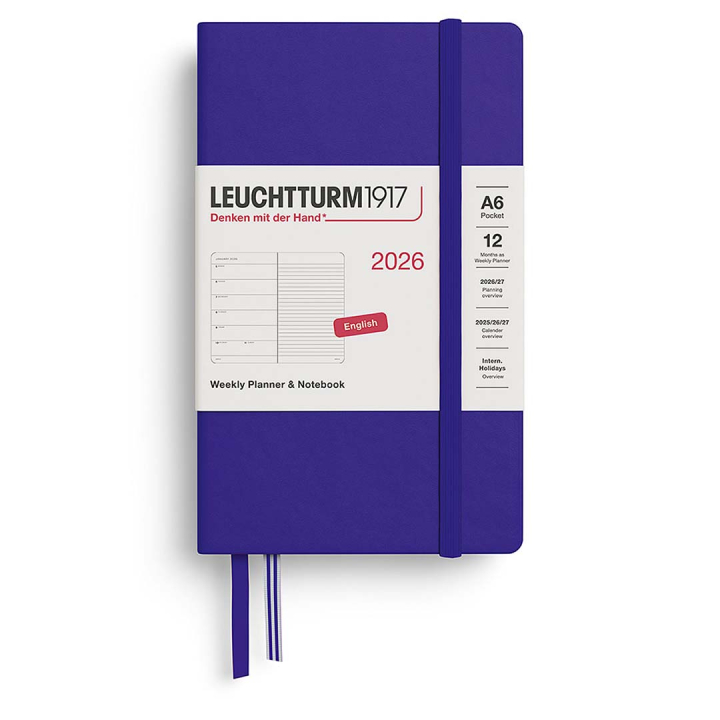 Kalenteri Weekly Planner & Notebook 2026 A6 Ink ryhmässä Paperit ja Lehtiöt / Kalenterit / 12 kk kalenterit @ Pen Store (136237)