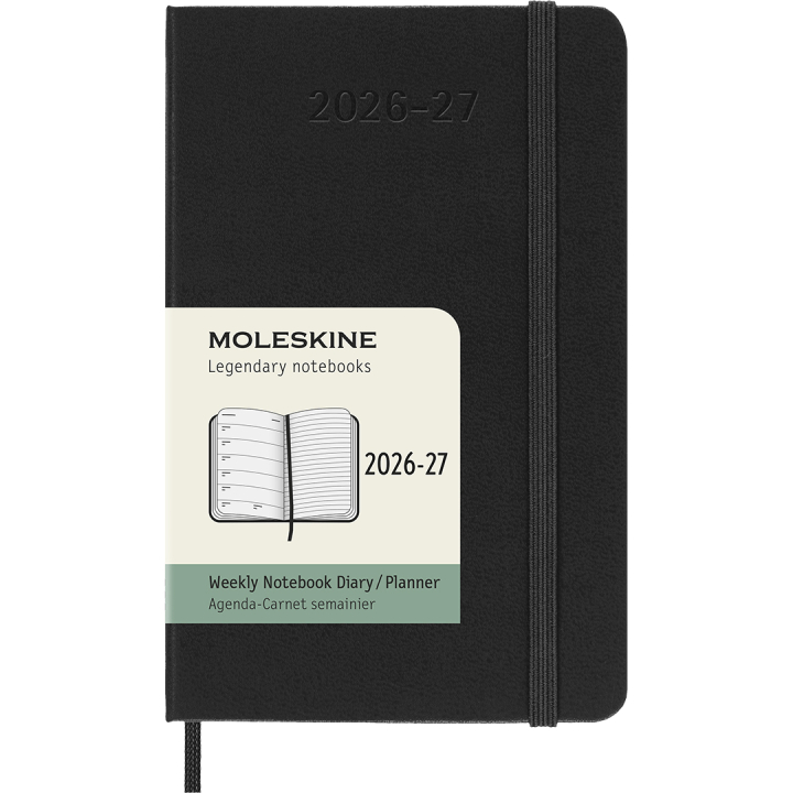 Kalenteri 18M WeekNote Hard Cover Pocket Black ryhmässä Paperit ja Lehtiöt / Kalenterit / 18 kk kalenterit @ Pen Store (137010)