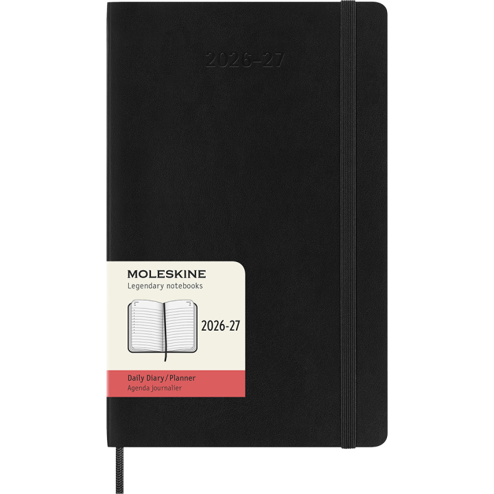 Kalenteri 18M Daily Soft Cover Large Black ryhmässä Paperit ja Lehtiöt / Kalenterit / 18 kk kalenterit @ Pen Store (137015)