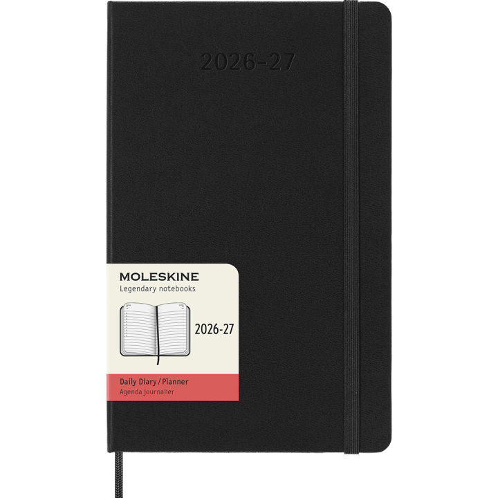 Kalenteri 18M Daily Hard Cover Large Black ryhmässä Paperit ja Lehtiöt / Kalenterit / 18 kk kalenterit @ Pen Store (137016)