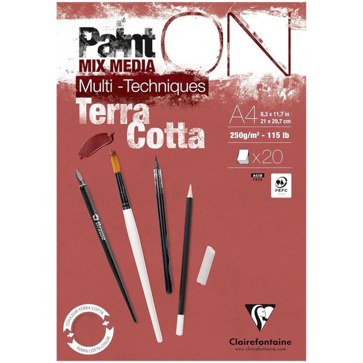 Paint'ON Taiteilijalehtiö Terracotta A4 ryhmässä Paperit ja Lehtiöt / Taiteilijalehtiöt / Mixed media-lehtiöt @ Pen Store (137088)