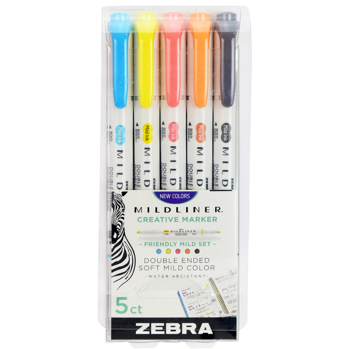 Mildliner 5 kpl Friendly ryhmässä Kynät / Taiteilijakynät / Maalitussit @ Pen Store (137264)