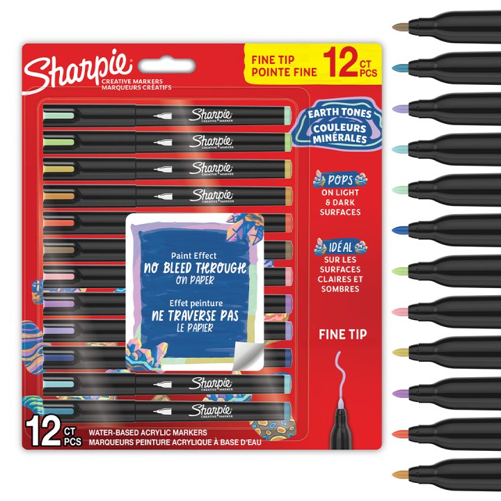 Creative Marker Fine Tip 12 kpl Earth Tones ryhmässä Kynät / Taiteilijakynät / Akryylitussit @ Pen Store (137407)