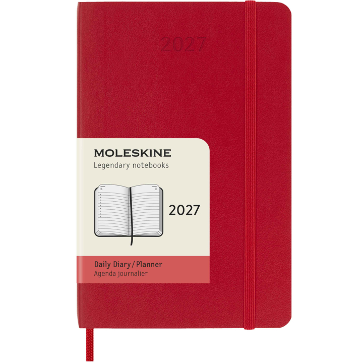 Kalenteri 12M Daily 2027 Softcover Pocket Red ryhmässä Paperit ja Lehtiöt / Kalenterit / 12 kk kalenterit @ Pen Store (137436)