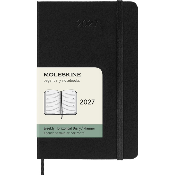 Kalenteri 12M Weekly Horizontal 2027 Hardcover Pocket Black  ryhmässä Paperit ja Lehtiöt / Kalenterit / 12 kk kalenterit @ Pen Store (137448)