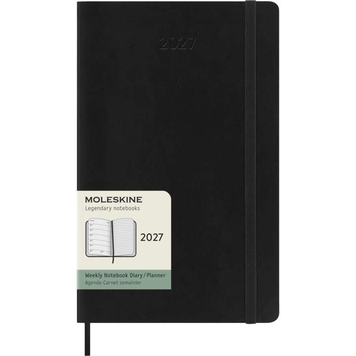 Kalenteri 12M Weekly Notebook 2027 Softcover Large Black  ryhmässä Paperit ja Lehtiöt / Kalenterit / 12 kk kalenterit @ Pen Store (137451)