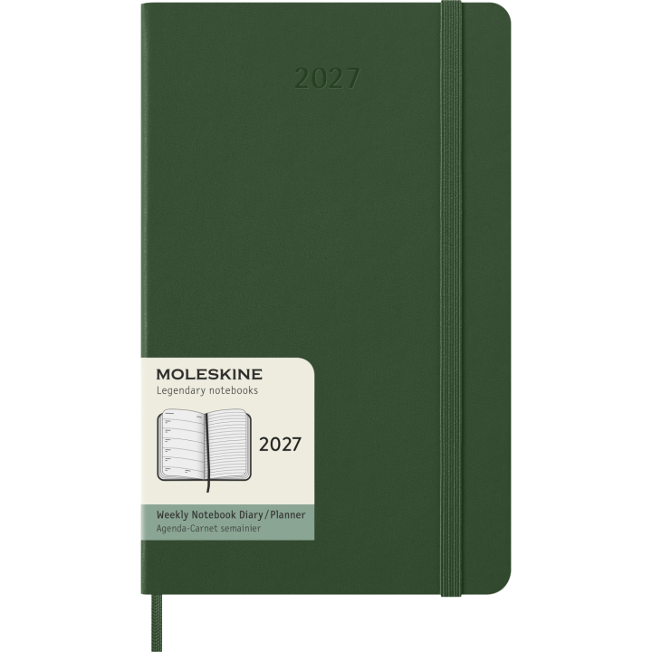 Kalenteri 12M Weekly Notebook 2027 Hardcover Large Myrtle Green  ryhmässä Paperit ja Lehtiöt / Kalenterit / 12 kk kalenterit @ Pen Store (137452)