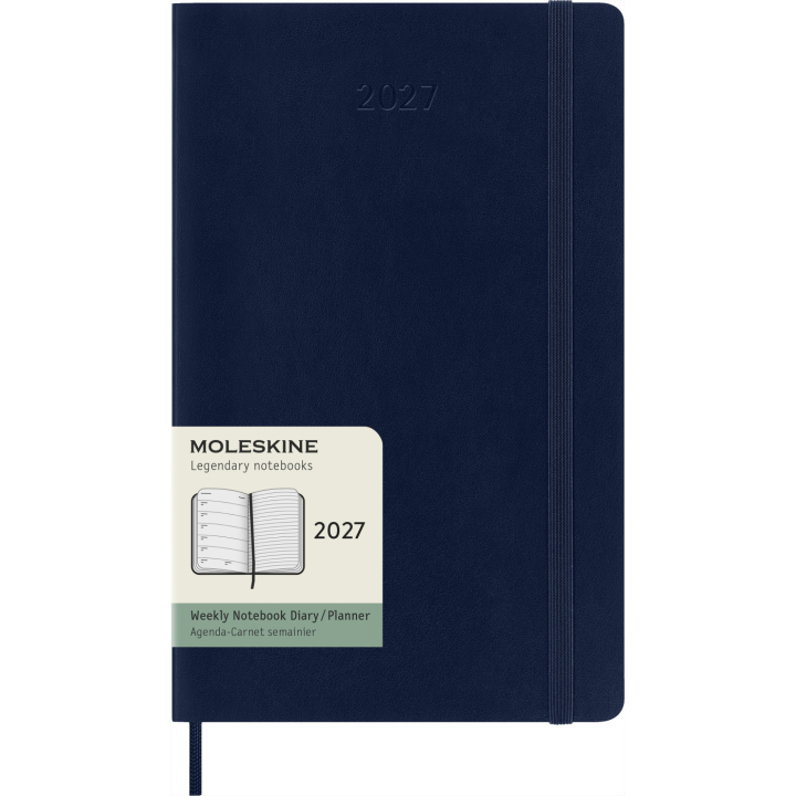Kalenteri 12M Weekly Notebook 2027 Softcover Large Sapphire Blue  ryhmässä Paperit ja Lehtiöt / Kalenterit / 12 kk kalenterit @ Pen Store (137454)