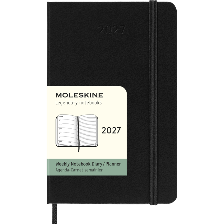 Kalenteri 12M Weekly Notebook 2027 Hardcover Pocket Black ryhmässä Paperit ja Lehtiöt / Kalenterit / 12 kk kalenterit @ Pen Store (137458)
