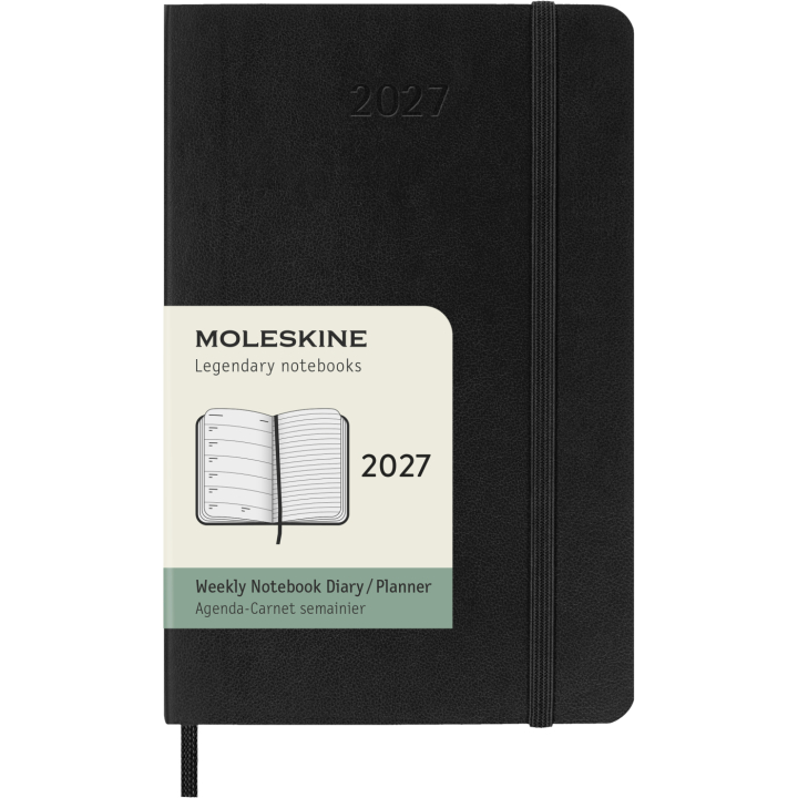 Kalenteri 12M Weekly Notebook 2027 Softcover Pocket Black  ryhmässä Paperit ja Lehtiöt / Kalenterit / 12 kk kalenterit @ Pen Store (137459)