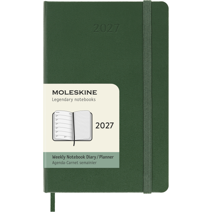 Kalenteri 12M Weekly Notebook 2027 Hardcover Pocket Myrtle Green  ryhmässä Paperit ja Lehtiöt / Kalenterit / 12 kk kalenterit @ Pen Store (137460)