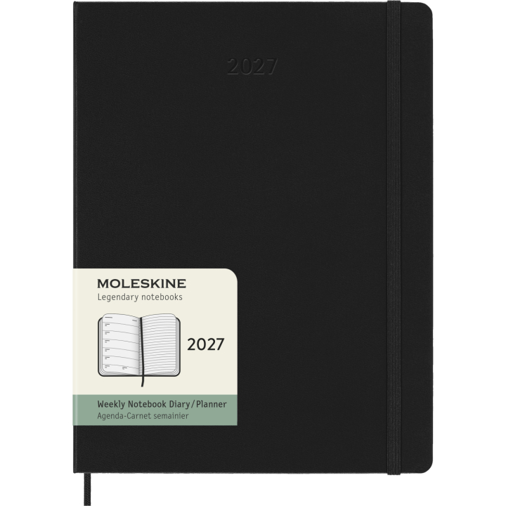 Kalenteri 12M Weekly Notebook 2027 Hardcover XL Black ryhmässä Paperit ja Lehtiöt / Kalenterit / 12 kk kalenterit @ Pen Store (137466)