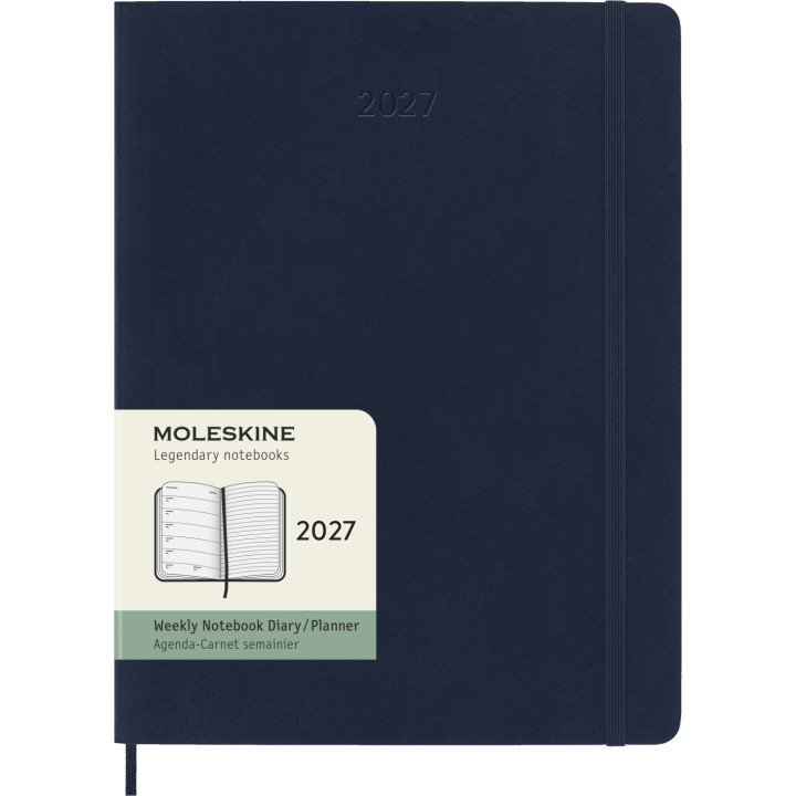 Kalenteri 12M Weekly Notebook 2027 Softcover XL Sapphire Blue  ryhmässä Paperit ja Lehtiöt / Kalenterit / 12 kk kalenterit @ Pen Store (137469)