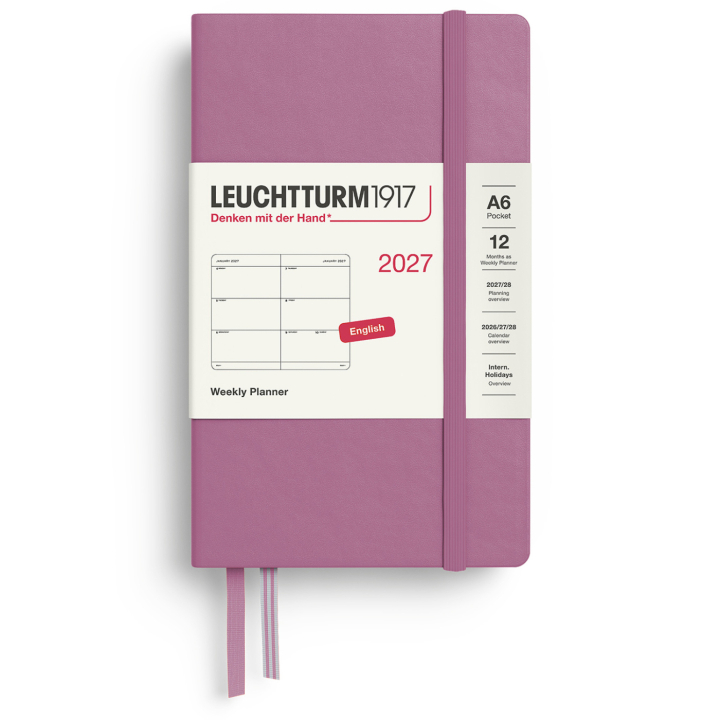 Kalenteri Weekly Planner 2027 A6 Dusty Rose ryhmässä Paperit ja Lehtiöt / Kalenterit / 12 kk kalenterit @ Pen Store (137480)