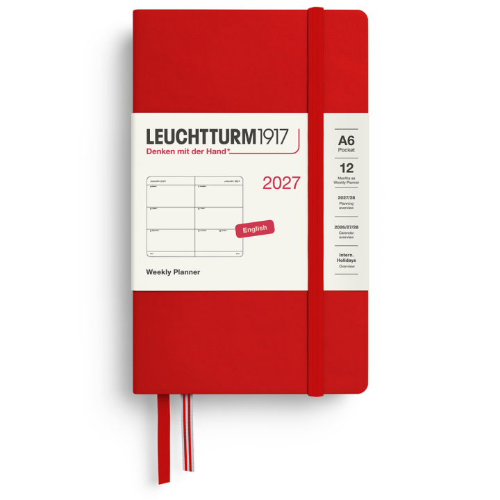 Kalenteri Weekly Planner 2027 A6 Cherry ryhmässä Paperit ja Lehtiöt / Kalenterit / 12 kk kalenterit @ Pen Store (137481)