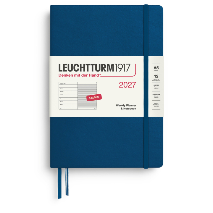 Kalenteri Weekly Planner & Notebook 2026 A5 Indigo ryhmässä Paperit ja Lehtiöt / Kalenterit / 12 kk kalenterit @ Pen Store (137522)