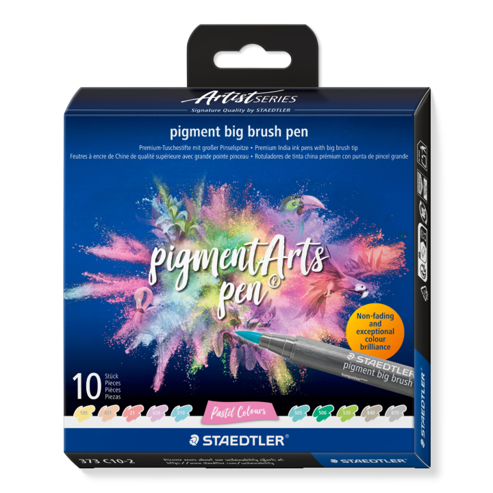 Pigment Arts Big Brush Pen 10-setti Pastel ryhmässä Kynät / Taiteilijakynät / Sivellinkynät @ Pen Store (137628)