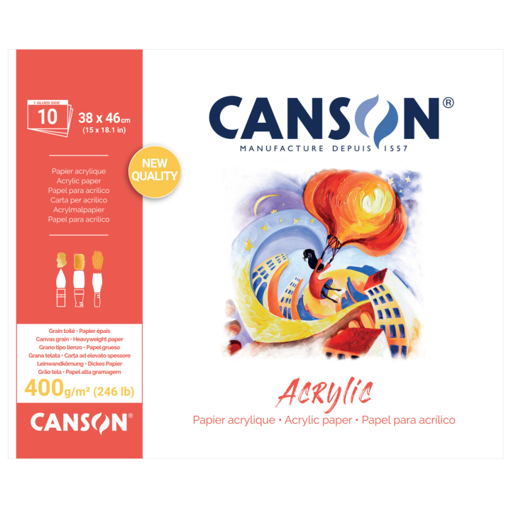 Akryylilehtiö 36x48 400g ryhmässä Paperit ja Lehtiöt / Taiteilijalehtiöt / Akryylilehtiöt @ Pen Store (137662)