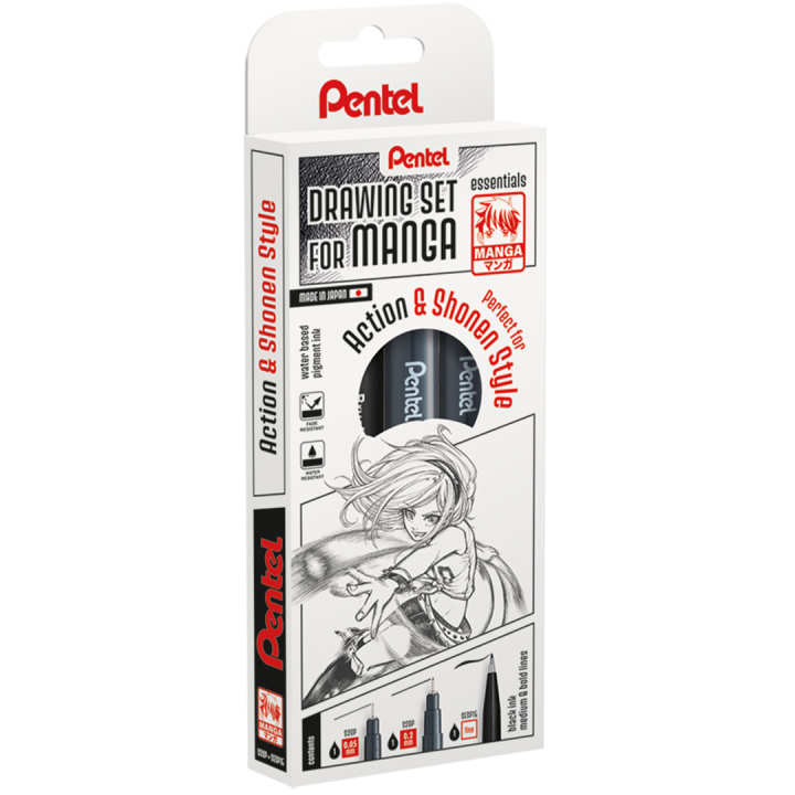 Drawing Set Manga Action & Shonen ryhmässä Kynät / Taiteilijakynät / Finelinerit @ Pen Store (137667)